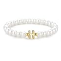 M MOOHAM Initial Bracelet for Women - Dainty Beaded Pearl Charm Bracelets for Women Trendy Charm Letter Initial H Personalized Pearl Jewelry Gifts