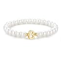 M MOOHAM Initial Bracelet for Women - Dainty Beaded Pearl Charm Bracelets for Women Trendy Charm Letter Initial B Personalized Pearl Jewelry Gifts