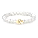 M MOOHAM Initial Bracelet for Women - Dainty Beaded Pearl Charm Bracelets for Women Trendy Charm Letter Initial R Personalized Pearl Jewelry Gifts