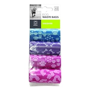 m-pets dog poop unscented waste bags thicker poop scooper bag for dogs amp cats mess-free strong amp leak-proof compatible with all poop bag dispensers pack of 4 80 bags multi-coloured