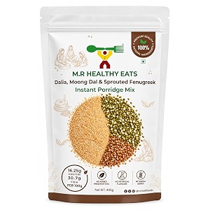 mr healthy eats- organic dalia moong amp sprouted fenugreek mix in food-grade container 400g