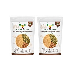 mr healthy eats- organic dalia moong amp sprouted fenugreek mix in food-grade container 400g each pack of 2