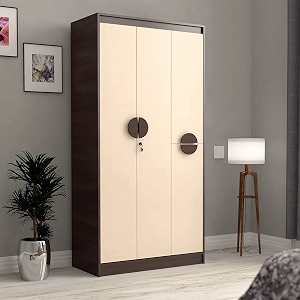 ms landbord global wooden 3 door almirah wardrobe