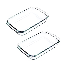 m t brothers 1000 ml glass baking dish borosilicate durable glass baking pan tray  microwave safe pack of 2