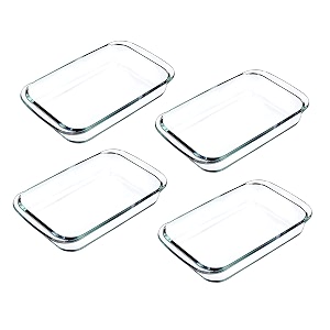 m t brothers 1000 ml glass baking dish borosilicate durable glass baking pan tray  microwave safe pack of 4