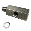 M10 Oil Pressure Sensor Tee Adapter Turbo Supply Feed Line Gauge M10x1.5 Female to M10 x 1.5 Male with 1/8 NPT Side Port Stainless Steel Hose T Fittings