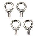 M10 Ring Shape Lifting Threaded Eye Bolt 304 Stainless Steel for Eye Nut Fastener-4 Pack