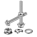 M10 x 30mm Flanged Hex Head Bolts, Nuts, Flat &amp; Lock Washers, 10Pcs 18-8 (304) Stainless Steel, Fully Threaded, by SG TZH