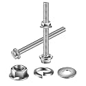 M10 x 40mm Flanged Hex Head Bolts, Nuts, Flat &amp; Lock Washers, 10Pcs 18-8 (304) Stainless Steel, Fully Threaded, by SG TZH