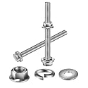M10 x 45mm Flanged Hex Head Bolts, Nuts, Flat &amp; Lock Washers, 10Pcs 18-8 (304) Stainless Steel, Fully Threaded, by SG TZH