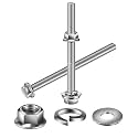 M10 x 50mm Flanged Hex Head Bolts, Nuts, Flat &amp; Lock Washers, 10Pcs 18-8 (304) Stainless Steel, Fully Threaded, by SG TZH