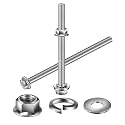 M10 x 70mm Flanged Hex Head Bolts, Nuts, Flat &amp; Lock Washers, 10Pcs 18-8 (304) Stainless Steel, Fully Threaded, by SG TZH