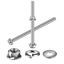 M10 x 90mm Flanged Hex Head Bolts, Nuts, Flat &amp; Lock Washers, 10Pcs 18-8 (304) Stainless Steel, Fully Threaded, by SG TZH