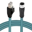 M12 X-Code 8 Pin Industrial Ethernet Cable, IP67 Waterproof Shielded Sensor Cable, Male to Female High-Flex Aviation Connector for Cognex Camera, PLC, Automation System