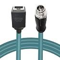 M12 X-Code 8 Pin Industrial Ethernet Cable, IP67 Waterproof Shielded Sensor Cable, Male to Female High-Flex Aviation Connector for Cognex Camera, PLC, Automation System