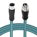 M12 X-Code 8 Pin Industrial Ethernet Cable, IP67 Waterproof Shielded Sensor Cable, Male to Female High-Flex Aviation Connector for Cognex Camera, PLC, Automation System