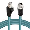 M12 X-Code 8 Pin Industrial Ethernet Cable, IP67 Waterproof Shielded Sensor Cable, Male to Female High-Flex Aviation Connector for Cognex Camera, PLC, Automation System