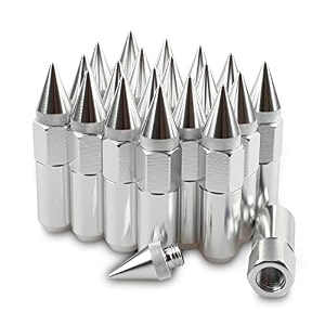 m12x15 spiked nuts for rims aluminum extended tuner lug nuts 20pcs 60mm silver