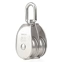 M50 Double Pulley Snatch Block Lifting Crane Swivel Hook, 304 Stainless Steel