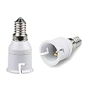 E14 to B22 Screw Base Socket Lamp Holder Light Bulb Adapter (Multicolour, Pack of 2)