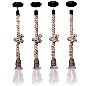 rope string light  hanging pendant ceiling decorative vintage chandelier for living room home hall jhumar bulb not included pack of 4