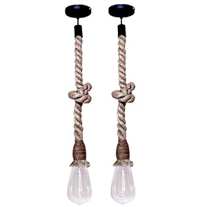 vintage edison bulbs rope string light  hanging pendant ceiling decorative vintage chandelier for living room home bedroom bulb not included pack of 2
