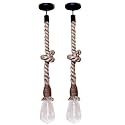 Vintage Edison Bulbs Rope String Light | Hanging Pendant Ceiling Decorative Vintage Chandelier for Living Room, Home, Bedroom (Bulb Not Included) (Pack of 2)