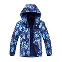 M2C Boys Girls Rain Jacket Lightweight Hooded Fleece Lined Raincoat