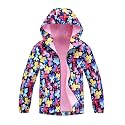 M2C Boys Girls Rain Jacket Lightweight Hooded Fleece Lined Raincoat