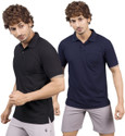 M2HIT Solid Men Polo Neck Black Navy
