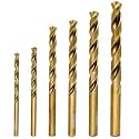 M35 Cobalt Drill Bits, 6-Piece Metric 5/6/8/9/10/12mm HSS-Co for Metal