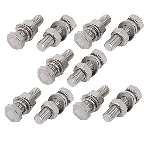 m6 x 12mm hex head screws hex head bolt with nut amp washer zinc-coated pack of 50