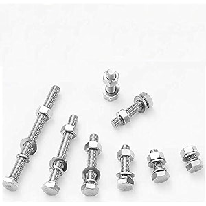 m6 x 16mm hex head screws hex head bolt with nut amp washer zinc-coated pack of 10