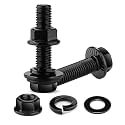 M6 x 18mm Flanged Hex Head Bolts, Nuts, Flat &amp; Lock Washers, 20Pcs 18-8 (304) Stainless Steel, Fully Threaded, Black Oxide by SG TZH