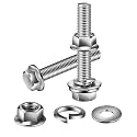 M6 x 25mm Flanged Hex Head Bolts, Nuts, Flat &amp; Lock Washers, 10Pcs 18-8 (304) Stainless Steel, Fully Threaded, by SG TZH