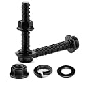 M6 x 25mm Flanged Hex Head Bolts, Nuts, Flat &amp; Lock Washers, 20Pcs 18-8 (304) Stainless Steel, Fully Threaded, Black Oxide by SG TZH