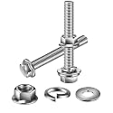M6 x 30mm Flanged Hex Head Bolts, Nuts, Flat &amp; Lock Washers, 20Pcs 18-8 (304) Stainless Steel, Fully Threaded, by SG TZH