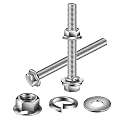 M6 x 35mm Flanged Hex Head Bolts, Nuts, Flat &amp; Lock Washers, 20Pcs 18-8 (304) Stainless Steel, Fully Threaded, by SG TZH