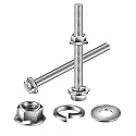M6 x 40mm Flanged Hex Head Bolts, Nuts, Flat &amp; Lock Washers, 20Pcs 18-8 (304) Stainless Steel, Fully Threaded, by SG TZH