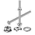 M6 x 50mm Flanged Hex Head Bolts, Nuts, Flat &amp; Lock Washers, 10Pcs 18-8 (304) Stainless Steel, Fully Threaded, by SG TZH