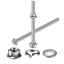 M6 x 70mm Flanged Hex Head Bolts, Nuts, Flat &amp; Lock Washers, 10Pcs 18-8 (304) Stainless Steel, Fully Threaded, by SG TZH