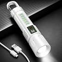 M60 Rechargeable LED Torch with Digital Battery Display, Portable Emergency & Camping Torch(White)