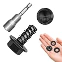 M6x1.0 Bolt (10 Sets) M6 x 12mm Flanged Hex Head Nuts and Bolts, M6 Bolt Flange Hexagon Screws with Nuts and Washers, Black M6 Screws Grade 10.9 Alloy Steel, Metric Bolt Assortment By Mywish