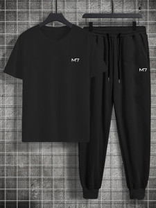 m7 by metronaut men printed black night suit set