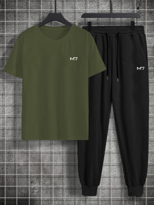 m7 by metronaut men printed dark green night suit set