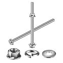M8 x 100mm Flanged Hex Head Bolts, Nuts, Flat &amp; Lock Washers, 20Pcs 18-8 (304) Stainless Steel, Fully Threaded, by SG TZH