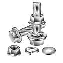 M8 x 18mm Flanged Hex Head Bolts, Nuts, Flat &amp; Lock Washers, 10Pcs 18-8 (304) Stainless Steel, Fully Threaded, by SG TZH