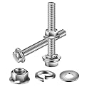 M8 x 30mm Flanged Hex Head Bolts, Nuts, Flat &amp; Lock Washers, 20Pcs 18-8 (304) Stainless Steel, Fully Threaded, by SG TZH