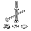 M8 x 35mm Flanged Hex Head Bolts, Nuts, Flat &amp; Lock Washers, 10Pcs 18-8 (304) Stainless Steel, Fully Threaded, by SG TZH