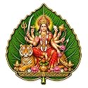 Maa Durga Leaf Shape Acrylic Wall Decor 4 Inch Self Adhesive Spiritual Art